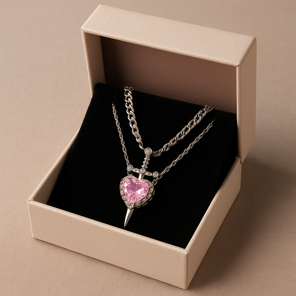 Collar corazón y espada